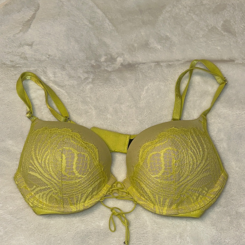 Victoria's Secret Vibrant Yellow Lace Bra